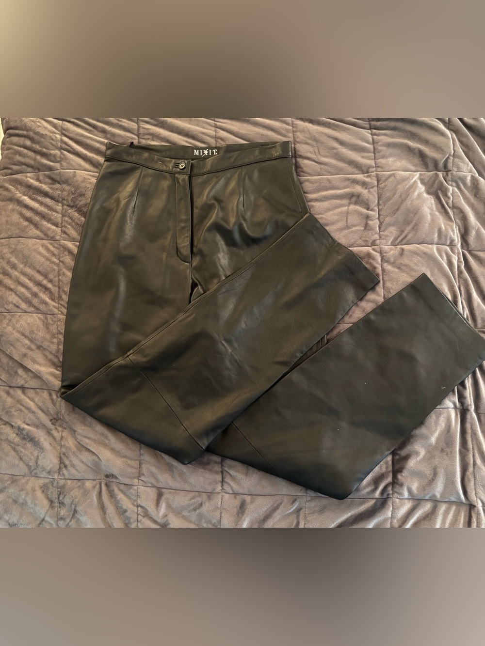 MIXIT Vintage Genuine Leather Straight Leg Pants Size 8